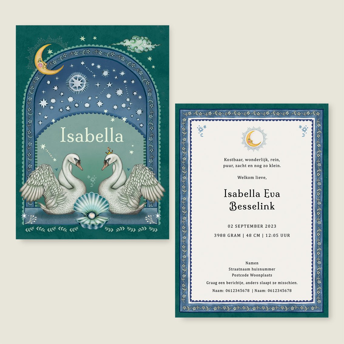 Sample Swan Pearl Green - Story of July