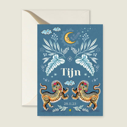 Sample Two Pretty Tigers Blauw - Story of July