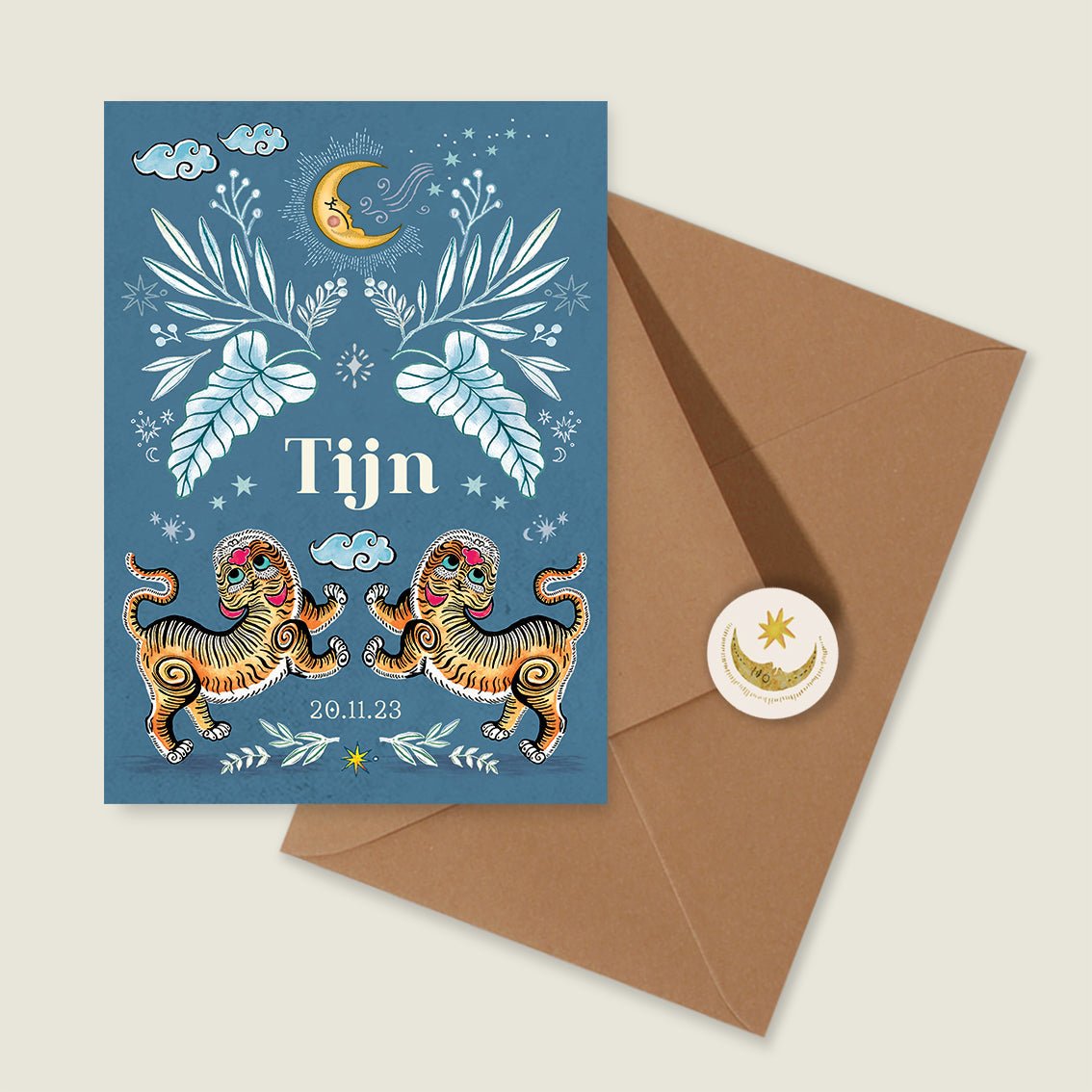 Sample Two Pretty Tigers Blauw - Story of July