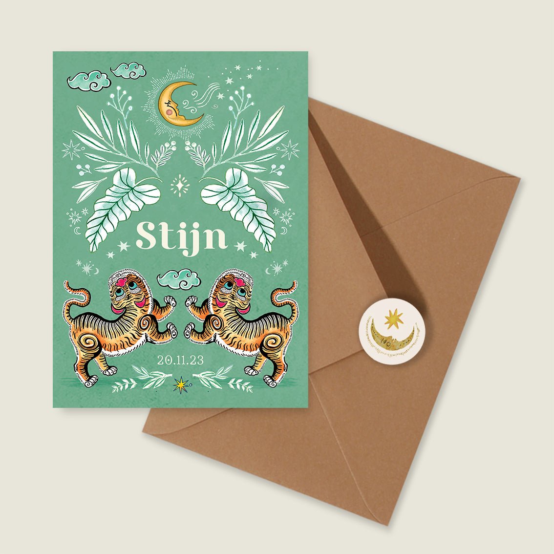 Sample Two Pretty Tigers Groen - Story of July