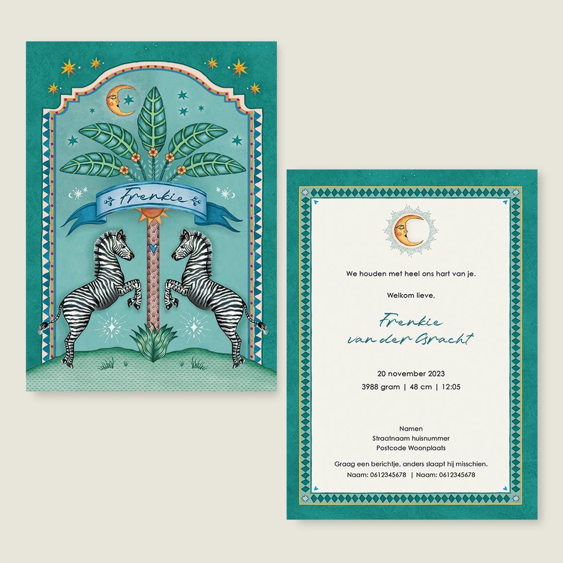 Sample Zebra Palms Green - Story of July